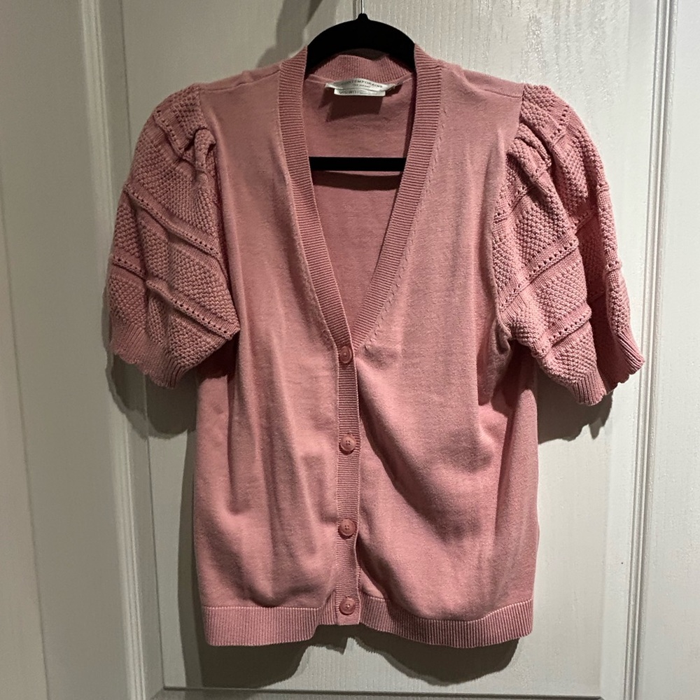 Simon’s Pink Puff Sleeve Cardigan